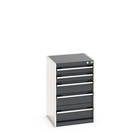 40010027 - CUBIO Armoire à Tiroirs SL-558-51 - Avec 5 Tiroirs - LxPxH 525x525x800mm - Gris Anthracite RAL 7016 40010027 - CUBIO Armoire à Tiroirs SL-558-51 - Avec 5 Tiroirs - LxPxH 525x525x800mm - Gris Anthracite RAL 7016
