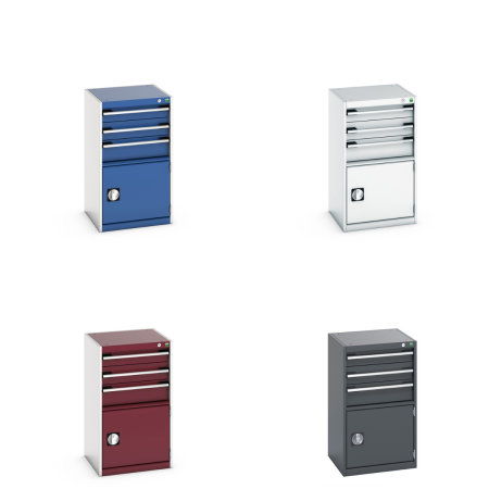 40010033 - Armoire à Tiroirs et Porte CUBIO SL-559-41 - Avec 3 Tiroirs et 1 Porte - LxPxH 525x525x900mm 40010033 - Armoire à Tiroirs et Porte CUBIO SL-559-41 - Avec 3 Tiroirs et 1 Porte - LxPxH 525x525x900mm