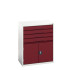 16925165 - VERSO Armoire à Tiroirs et Portes - Avec 4 Tiroirs et 2 Portes - LxPxH 800x550x1000mm - Rouge Pourpre RAL 3004 16925165 - VERSO Armoire à Tiroirs et Portes - Avec 4 Tiroirs et 2 Portes - LxPxH 800x550x1000mm - Rouge Pourpre RAL 3004