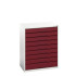 16925157 - VERSO Armoire à Tiroirs - Avec 9 Tiroirs - LxPxH 800x550x1000mm - Rouge Pourpre RAL 3004 16925157 - VERSO Armoire à Tiroirs - Avec 9 Tiroirs - LxPxH 800x550x1000mm - Rouge Pourpre RAL 3004