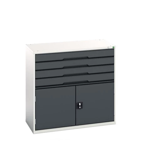 16925265 - VERSO Armoire à Tiroirs et Portes - Avec 4 Tiroirs et 2 Portes - LxPxH 1050x550x1000mm - Gris Anthracite RAL 7016 16925265 - VERSO Armoire à Tiroirs et Portes - Avec 4 Tiroirs et 2 Portes - LxPxH 1050x550x1000mm - Gris Anthracite RAL 7016