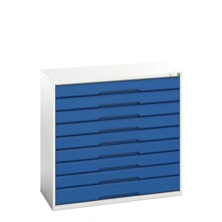 16925257 - VERSO Armoire à Tiroirs - Avec 9 Tiroirs - LxPxH 1050x550x1000mm - Bleu Gentiane RAL 5010 16925257 - VERSO Armoire à Tiroirs - Avec 9 Tiroirs - LxPxH 1050x550x1000mm - Bleu Gentiane RAL 5010