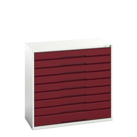 16925257 - VERSO Armoire à Tiroirs - Avec 9 Tiroirs - LxPxH 1050x550x1000mm - Rouge Pourpre RAL 3004 16925257 - VERSO Armoire à Tiroirs - Avec 9 Tiroirs - LxPxH 1050x550x1000mm - Rouge Pourpre RAL 3004