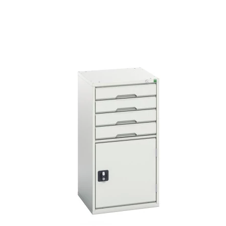 16925065 - VERSO Armoire à Tiroirs et Porte - Avec 4 Tiroirs et 1 Porte - LxPxH 525x550x1000mm - Gris Clair RAL 7035 16925065 - VERSO Armoire à Tiroirs et Porte - Avec 4 Tiroirs et 1 Porte - LxPxH 525x550x1000mm - Gris Clair RAL 7035