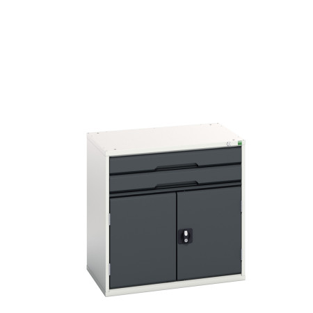 16925116 - VERSO Armoire à Tiroirs - Avec 2 Tiroirs et 1 Porte - LxPxH 800x550x800mm - Gris Anthracite RAL 7016 16925116 - VERSO Armoire à Tiroirs - Avec 2 Tiroirs et 1 Porte - LxPxH 800x550x800mm - Gris Anthracite RAL 7016