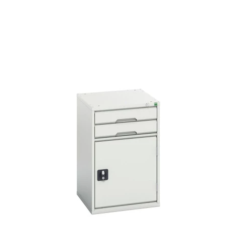 16925016 - VERSO Armoire à Tiroirs - Avec 2 Tiroirs et 1 Porte - LxPxH 525x550x800mm - Gris Clair RAL 7035 16925016 - VERSO Armoire à Tiroirs - Avec 2 Tiroirs et 1 Porte - LxPxH 525x550x800mm - Gris Clair RAL 7035