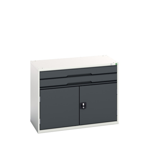 16925216 - VERSO Armoire à Tiroirs - Avec 2 Tiroirs et 1 Porte - LxPxH 1050x550x800mm - Gris Anthracite RAL 7016 16925216 - VERSO Armoire à Tiroirs - Avec 2 Tiroirs et 1 Porte - LxPxH 1050x550x800mm - Gris Anthracite RAL 7016