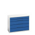 16925212 - VERSO Armoire à Tiroirs - Avec 5 Tiroirs - LxPxH 1050x550x800mm - Bleu Gentiane RAL 5010 16925212 - VERSO Armoire à Tiroirs - Avec 5 Tiroirs - LxPxH 1050x550x800mm - Bleu Gentiane RAL 5010