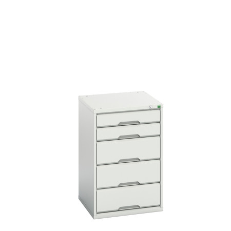 16925012 - VERSO Armoire à Tiroirs - Avec 5 Tiroirs - LxPxH 525x550x800mm - Gris Clair RAL 7035 16925012 - VERSO Armoire à Tiroirs - Avec 5 Tiroirs - LxPxH 525x550x800mm - Gris Clair RAL 7035