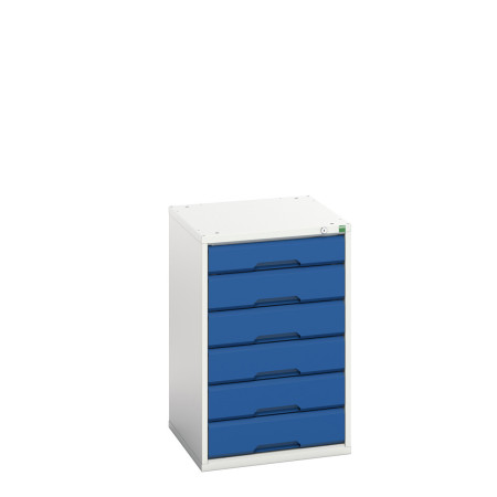 16925014 - VERSO Armoire à Tiroirs - Avec 6 Tiroirs - LxPxH 525x550x800mm - Bleu Gentiane RAL 5010 16925014 - VERSO Armoire à Tiroirs - Avec 6 Tiroirs - LxPxH 525x550x800mm - Bleu Gentiane RAL 5010