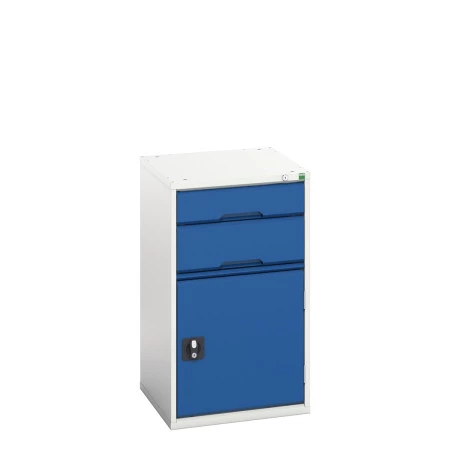 16925037 - VERSO Armoire à Tiroirs - Avec 2 Tiroirs et 1 Porte - LxPxH 525x550x900mm - Bleu Gentiane RAL 5010 16925037 - VERSO Armoire à Tiroirs - Avec 2 Tiroirs et 1 Porte - LxPxH 525x550x900mm - Bleu Gentiane RAL 5010