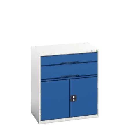16925137 - VERSO Armoire à Tiroirs - Avec 2 Tiroirs et 1 Porte - LxPxH 800x550x900mm - Bleu Gentiane RAL 5010 16925137 - VERSO Armoire à Tiroirs - Avec 2 Tiroirs et 1 Porte - LxPxH 800x550x900mm - Bleu Gentiane RAL 5010