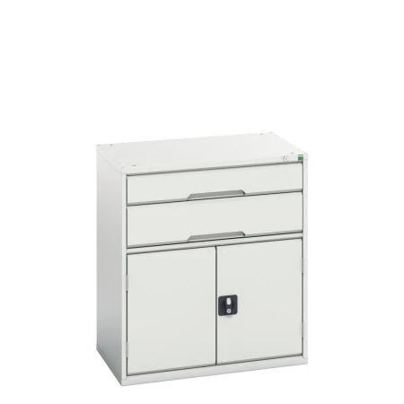 16925137 - VERSO Armoire à Tiroirs - Avec 2 Tiroirs et 1 Porte - LxPxH 800x550x900mm - Gris Clair RAL 7035 16925137 - VERSO Armoire à Tiroirs - Avec 2 Tiroirs et 1 Porte - LxPxH 800x550x900mm - Gris Clair RAL 7035