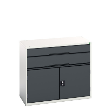 16925237 - VERSO Armoire à Tiroirs - Avec 2 Tiroirs et 1 Porte - LxPxH 1050x550x900mm - Gris Anthracite RAL 7016 16925237 - VERSO Armoire à Tiroirs - Avec 2 Tiroirs et 1 Porte - LxPxH 1050x550x900mm - Gris Anthracite RAL 7016