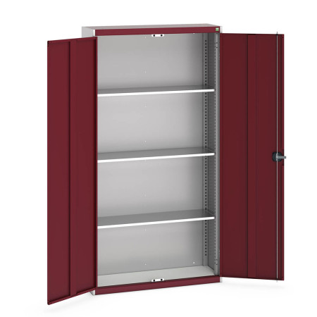40031018 - Armoire Standard CUBIO - Avec 3 Tablettes - LxPxH 1050x325x2000mm - Rouge Pourpre RAL 3004 40031018 - Armoire Standard CUBIO - Avec 3 Tablettes - LxPxH 1050x325x2000mm - Rouge Pourpre RAL 3004