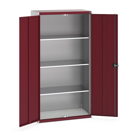 40031030 - Armoire Standard CUBIO - Avec 3 Tablettes - LxPxH 1050x525x2000mm - Rouge Pourpre RAL 3004 40031030 - Armoire Standard CUBIO - Avec 3 Tablettes - LxPxH 1050x525x2000mm - Rouge Pourpre RAL 3004