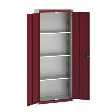40031012 - Armoire Standard CUBIO - Avec 3 Tablettes - LxPxH 800x325x2000mm - Rouge Pourpre RAL 3004 40031012 - Armoire Standard CUBIO - Avec 3 Tablettes - LxPxH 800x325x2000mm - Rouge Pourpre RAL 3004