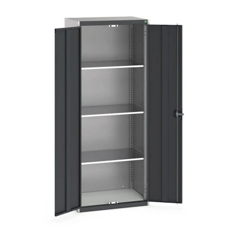 40031024 - Armoire Standard CUBIO - Avec 3 Tablettes - LxPxH 800x525x2000mm - Gris Anthracite RAL 7016 40031024 - Armoire Standard CUBIO - Avec 3 Tablettes - LxPxH 800x525x2000mm - Gris Anthracite RAL 7016