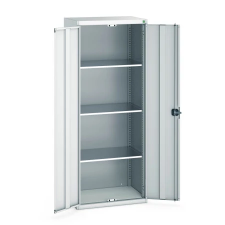 40031024 - Armoire Standard CUBIO - Avec 3 Tablettes - LxPxH 800x525x2000mm - Gris Clair RAL 7035 40031024 - Armoire Standard CUBIO - Avec 3 Tablettes - LxPxH 800x525x2000mm - Gris Clair RAL 7035