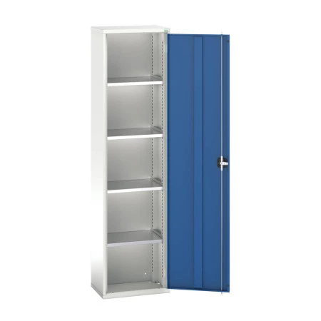 16926019 - VERSO Armoire à Porte - Avec 4 Tablettes - LxPxH 525x350x2000mm - Bleu Gentiane RAL 5010 16926019 - VERSO Armoire à Porte - Avec 4 Tablettes - LxPxH 525x350x2000mm - Bleu Gentiane RAL 5010