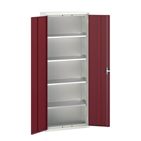 16926119 - VERSO Armoire à Portes - Avec 4 Tablettes - LxPxH 800x350x2000mm - Rouge Pourpre RAL 3004 16926119 - VERSO Armoire à Portes - Avec 4 Tablettes - LxPxH 800x350x2000mm - Rouge Pourpre RAL 3004