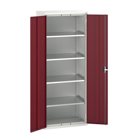 16926167 - VERSO Armoire à Portes - Avec 4 Tablettes - LxPxH 800x550x2000mm - Rouge Pourpre RAL 3004 16926167 - VERSO Armoire à Portes - Avec 4 Tablettes - LxPxH 800x550x2000mm - Rouge Pourpre RAL 3004