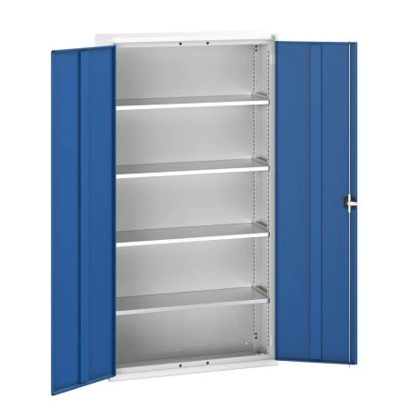 16926219 - VERSO Armoire à Portes - Avec 4 Tablettes - LxPxH 1050x350x2000mm - Bleu Gentiane RAL 5010 16926219 - VERSO Armoire à Portes - Avec 4 Tablettes - LxPxH 1050x350x2000mm - Bleu Gentiane RAL 5010