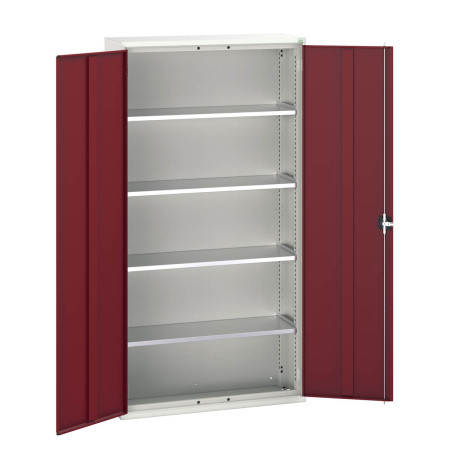 16926219 - VERSO Armoire à Portes - Avec 4 Tablettes - LxPxH 1050x350x2000mm - Rouge Pourpre RAL 3004 16926219 - VERSO Armoire à Portes - Avec 4 Tablettes - LxPxH 1050x350x2000mm - Rouge Pourpre RAL 3004