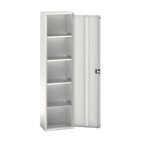 16926019 - VERSO Armoire à Porte - Avec 4 Tablettes - LxPxH 525x350x2000mm - Gris Clair RAL 7035 16926019 - VERSO Armoire à Porte - Avec 4 Tablettes - LxPxH 525x350x2000mm - Gris Clair RAL 7035