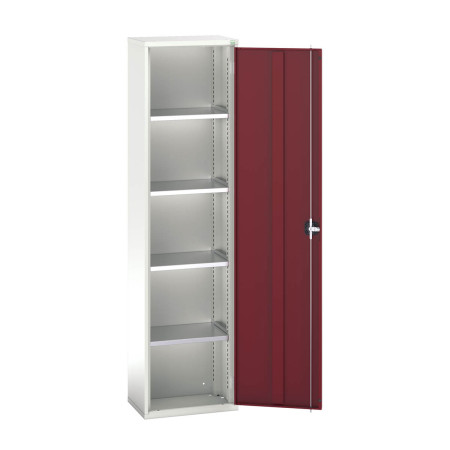 16926019 - VERSO Armoire à Porte - Avec 4 Tablettes - LxPxH 525x350x2000mm - Rouge Pourpre RAL 3004 16926019 - VERSO Armoire à Porte - Avec 4 Tablettes - LxPxH 525x350x2000mm - Rouge Pourpre RAL 3004