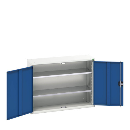 16926208 - VERSO Armoire à Portes - Avec 2 Tablettes - LxPxH 1050x350x800mm + Murale - Bleu Gentiane RAL 5010 16926208 - VERSO Armoire à Portes - Avec 2 Tablettes - LxPxH 1050x350x800mm + Murale - Bleu Gentiane RAL 5010