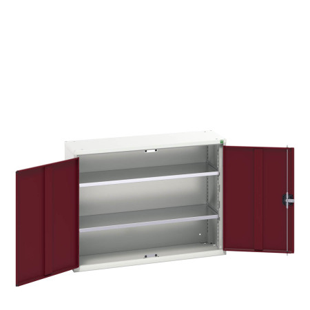 16926208 - VERSO Armoire à Portes - Avec 2 Tablettes - LxPxH 1050x350x800mm + Murale - Rouge Pourpre RAL 3004 16926208 - VERSO Armoire à Portes - Avec 2 Tablettes - LxPxH 1050x350x800mm + Murale - Rouge Pourpre RAL 3004