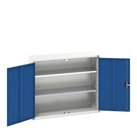 16926211 - VERSO Armoire à Portes - Avec 2 Tablettes - LxPxH 1050x350x900mm + Murale - Bleu Gentiane RAL 5010 16926211 - VERSO Armoire à Portes - Avec 2 Tablettes - LxPxH 1050x350x900mm + Murale - Bleu Gentiane RAL 5010