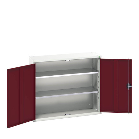 16926211 - VERSO Armoire à Portes - Avec 2 Tablettes - LxPxH 1050x350x900mm + Murale - Rouge Pourpre RAL 3004 16926211 - VERSO Armoire à Portes - Avec 2 Tablettes - LxPxH 1050x350x900mm + Murale - Rouge Pourpre RAL 3004