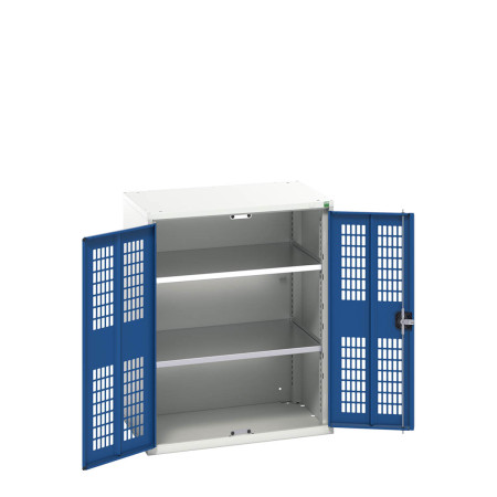 16926742 - VERSO Armoire à Porte Ventilée - Avec 2 Tablettes - LxPxH 800x550x1000mm - Bleu Gentiane RAL 5010 16926742 - VERSO Armoire à Porte Ventilée - Avec 2 Tablettes - LxPxH 800x550x1000mm - Bleu Gentiane RAL 5010