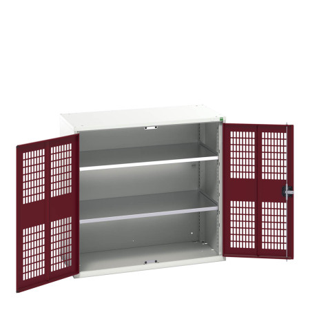 16926762 - VERSO Armoire à Porte Ventilée - Avec 2 Tablettes - LxPxH 1050x550x1000mm - Rouge Pourpre RAL 3004 16926762 - VERSO Armoire à Porte Ventilée - Avec 2 Tablettes - LxPxH 1050x550x1000mm - Rouge Pourpre RAL 3004