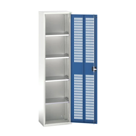 16926713 - VERSO Armoire à Porte Ventilée - Avec 4 Tablettes - LxPxH 525x350x2000mm - Bleu Gentiane RAL 5010 16926713 - VERSO Armoire à Porte Ventilée - Avec 4 Tablettes - LxPxH 525x350x2000mm - Bleu Gentiane RAL 5010