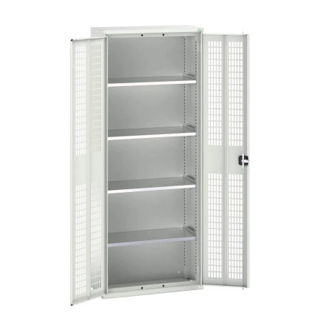 16926733 - VERSO Armoire à Porte Ventilée - Avec 4 Tablettes - LxPxH 800x350x2000mm - Gris Clair RAL 7035 16926733 - VERSO Armoire à Porte Ventilée - Avec 4 Tablettes - LxPxH 800x350x2000mm - Gris Clair RAL 7035