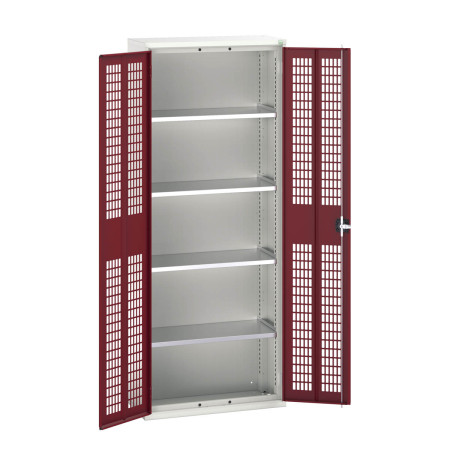 16926733 - VERSO Armoire à Porte Ventilée - Avec 4 Tablettes - LxPxH 800x350x2000mm - Rouge Pourpre RAL 3004 16926733 - VERSO Armoire à Porte Ventilée - Avec 4 Tablettes - LxPxH 800x350x2000mm - Rouge Pourpre RAL 3004