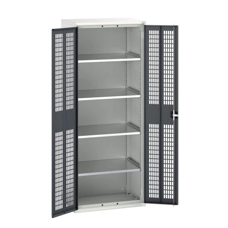 16926743 - VERSO Armoire à Porte Ventilée - Avec 4 Tablettes - LxPxH 800x550x2000mm - Gris Anthracite RAL 7016 16926743 - VERSO Armoire à Porte Ventilée - Avec 4 Tablettes - LxPxH 800x550x2000mm - Gris Anthracite RAL 7016