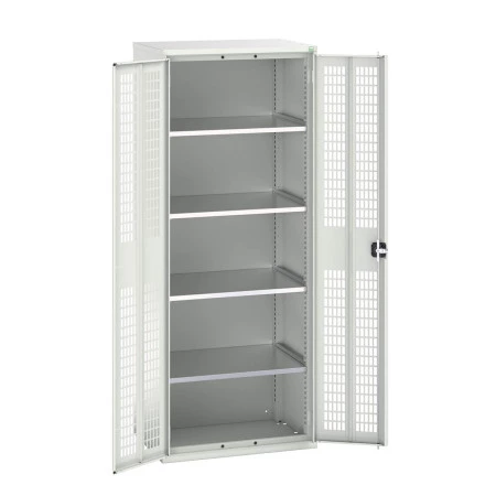 16926743 - VERSO Armoire à Porte Ventilée - Avec 4 Tablettes - LxPxH 800x550x2000mm - Gris Clair RAL 7035 16926743 - VERSO Armoire à Porte Ventilée - Avec 4 Tablettes - LxPxH 800x550x2000mm - Gris Clair RAL 7035