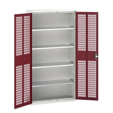 16926753 - VERSO Armoire à Porte Ventilée - Avec 4 Tablettes - LxPxH 1050x350x2000mm - Rouge Pourpre RAL 3004 16926753 - VERSO Armoire à Porte Ventilée - Avec 4 Tablettes - LxPxH 1050x350x2000mm - Rouge Pourpre RAL 3004