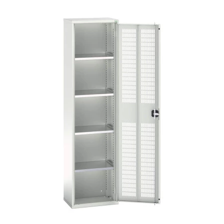 16926713 - VERSO Armoire à Porte Ventilée - Avec 4 Tablettes - LxPxH 525x350x2000mm - Gris Clair RAL 7035 16926713 - VERSO Armoire à Porte Ventilée - Avec 4 Tablettes - LxPxH 525x350x2000mm - Gris Clair RAL 7035