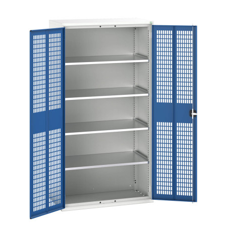 16926770 - VERSO Armoire à Portes Ventilées - Avec 4 Tablettes - LxPxH 1050x550x2000mm - Bleu Gentiane RAL 5010 16926770 - VERSO Armoire à Portes Ventilées - Avec 4 Tablettes - LxPxH 1050x550x2000mm - Bleu Gentiane RAL 5010