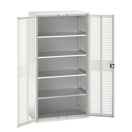 16926770 - VERSO Armoire à Portes Ventilées - Avec 4 Tablettes - LxPxH 1050x550x2000mm - Gris Clair RAL 7035 16926770 - VERSO Armoire à Portes Ventilées - Avec 4 Tablettes - LxPxH 1050x550x2000mm - Gris Clair RAL 7035
