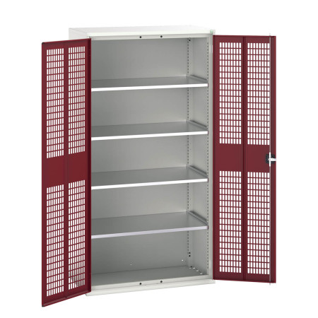 16926770 - VERSO Armoire à Portes Ventilées - Avec 4 Tablettes - LxPxH 1050x550x2000mm - Rouge Pourpre RAL 3004 16926770 - VERSO Armoire à Portes Ventilées - Avec 4 Tablettes - LxPxH 1050x550x2000mm - Rouge Pourpre RAL 3004