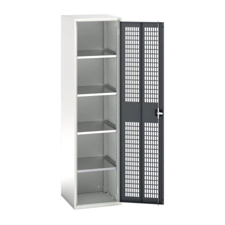 16926723 - VERSO Armoire à Porte Ventilée - Avec 4 Tablettes - LxPxH 525x550x2000mm - Gris Anthracite RAL 7016 16926723 - VERSO Armoire à Porte Ventilée - Avec 4 Tablettes - LxPxH 525x550x2000mm - Gris Anthracite RAL 7016