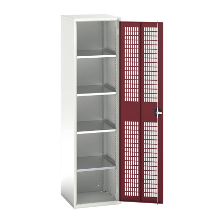16926723 - VERSO Armoire à Porte Ventilée - Avec 4 Tablettes - LxPxH 525x550x2000mm - Rouge Pourpre RAL 3004 16926723 - VERSO Armoire à Porte Ventilée - Avec 4 Tablettes - LxPxH 525x550x2000mm - Rouge Pourpre RAL 3004