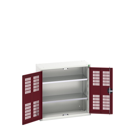 16926730 - VERSO Armoire à Porte Ventilée - Avec 2 Tablettes - LxPxH 800x350x800mm + Murale - Rouge Pourpre RAL 3004 16926730 - VERSO Armoire à Porte Ventilée - Avec 2 Tablettes - LxPxH 800x350x800mm + Murale - Rouge Pourpre RAL 3004
