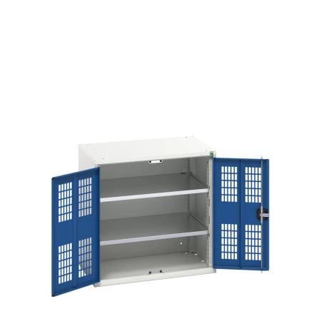 16926740 - VERSO Armoire à Porte Ventilée - Avec 2 Tablettes - LxPxH 800x550x800mm - Bleu Gentiane RAL 5010 16926740 - VERSO Armoire à Porte Ventilée - Avec 2 Tablettes - LxPxH 800x550x800mm - Bleu Gentiane RAL 5010